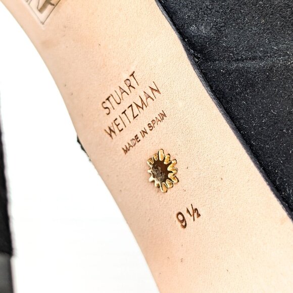 Stuart Weitzman Women Sky High Stretch Black Suede Platform Ankle Boots sz 9.5 - Picture 9 of 9